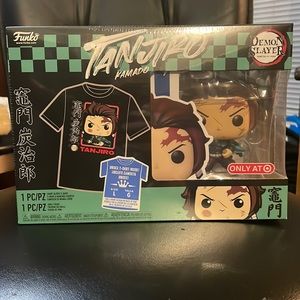 NIB FUNKO POP DEMON SLAYER BOXED TEE & VINYL FIGURE - TANJIRO